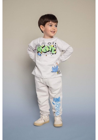 Defacto Baggy Fıt Baskılı Pantolon Erkek Bebek G9964a526spgr503 Gri-gr503