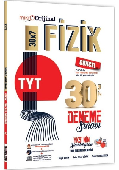 2027 Orijinal Mikro Tyt Fizik 30 Lu Deneme Sınavı