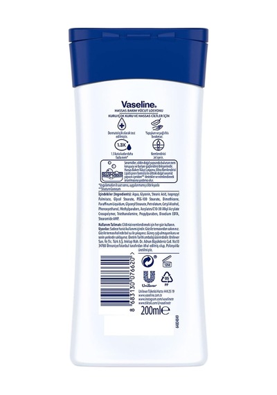 Vaseline Vücut Losyonu Hassas Bakım Kuru Çok Kuru Ve Hassas Ciltler İçin 200 Ml