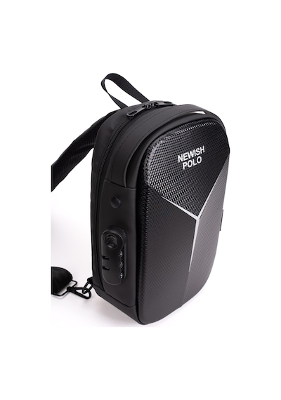 Newish Polo Erkek Şifreli Kilitli Su Geçirmez Sling Bag 404 Çapraz Omuz Ve Sırt Çantası - New404 Siyah - Gri