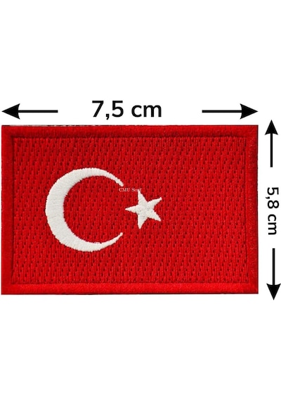 Türk Bayrağı Patch Kırmızı Nakış