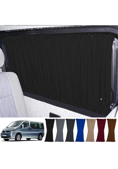 Pandami Renault Trafic 2001-2014 Uyumlu Siyah Raylı Oto Perde Takımı