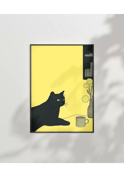 Çerçevesiz Poster Kitaplıkta Sakinlik