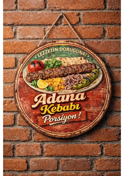Mayeka Adana Kebabı Porsiyon Temalı Kebapçılar Restoranlar Lokantalar İçin Ahşap Duvar Kapı Dekoratif Süs 11