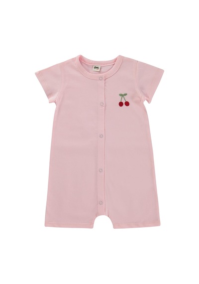 Civil Baby Kiraz Baskılı 6-18 Ay Tulum - Pembe Şeker Pembe