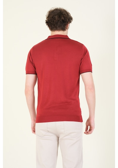 Giyim Dünyası Erkek Çıtçıtlı Yaka Biyeli Merserize T-shirt Bordo 001 Giyim Dünyası Erkek Çıtçıtlı Yaka Biyeli Merserize T-shirt Bordo 001