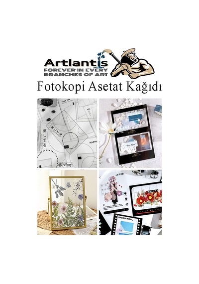 Asetat Kağıdı Pvc A3 50 Adet 100 Micron Fotokopi Asetatı Şeffaf A3 Kağıdı 29.7x42 Projektör Tepegöz Çok Renkli