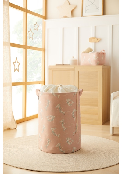 Ocean Home Textile Çocuk Odası Ağzı Büzgülü Deniz Kızı Oyuncak Sepeti 36 x 48 cm