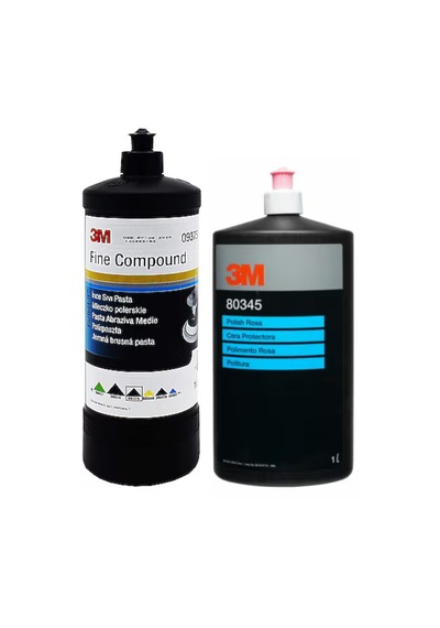 3m 09375 İnce Pasta 1 Lt + 80345 Parlatıcı Cila 1 Lt Seti