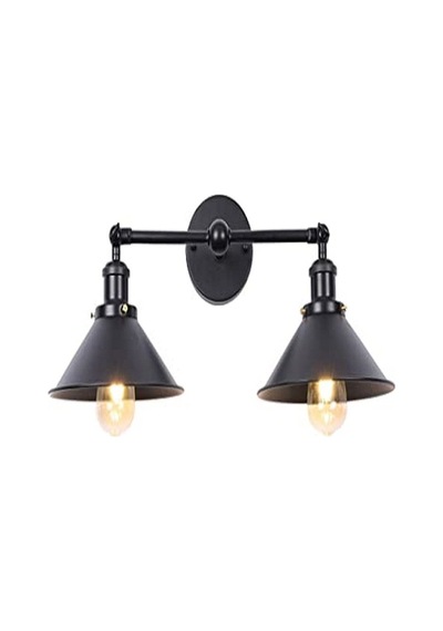 Riolight Retro İkili Siyah Başlık Metal Aplik Siyah