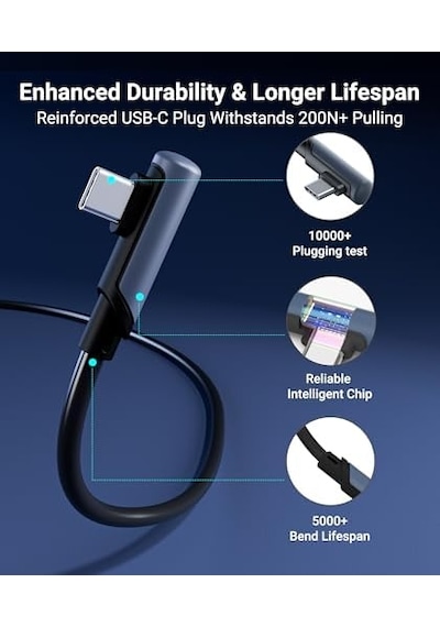 Bağlantı Kablosu 16 Ft Quest2/quest Pro/pico 4 Aksesuarları Ve Pc/steam Vr, Yüksek Hızlı Pc Veri Transferi, Vr Kulaklık Ve Oyun Bilgisayarı İçin Usb C Kablosu, Siyah Bağlantı Kablosu 16 Ft Quest2/quest Pro/pico 4 Aksesuarları Ve Pc/steam Vr, Yüksek Hızlı Pc Veri Transferi, Vr Kulaklık Ve Oyun Bilgisayarı İçin Usb C Kablosu, Siyah
