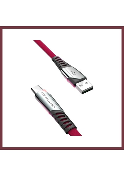 Storeşahin Konfulon Dc18 Type-c Kablo 1m 5a - Kırmızı Shn0720 Type-c+kablo