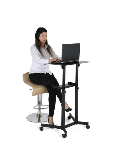 Eğim Ayarlı Yükseklik Ayarlanabilir Tekerlekli Çalışma Masası Mobil Laptop Standı Kürsü Metal Tablalı Ayakta Çalışma Masası Siyah Eğim Ayarlı Yükseklik Ayarlanabilir Tekerlekli Çalışma Masası Mobil Laptop Standı Kürsü Metal Tablalı Ayakta Çalışma Masası Siyah