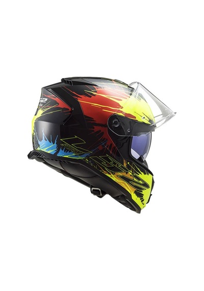 Ls2 Storm Drop Siyah - Sarı - Kırmızı Kask Kapalı Motosiklet Kask