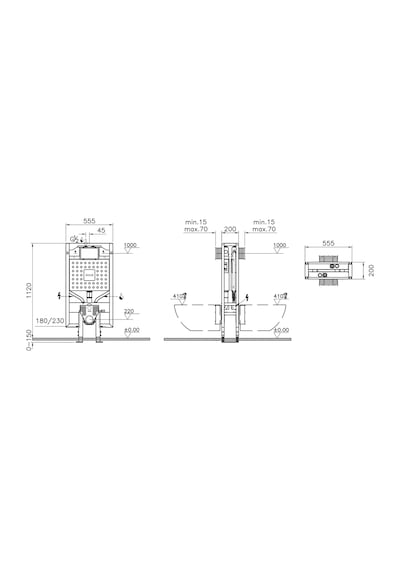 VitrA V8 Gömme Rezervuar Asma Klozetler için 44626 L 768-5850-01 Çok Renkli