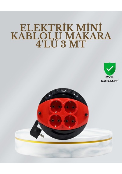 Ce Belgeli 3 Metre 4 Lü Kablolu Priz Makara 0-2