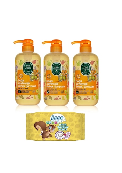 Eyüp Sabri Tuncer Doğal Zeytinyağlı Bebek Şampuanı 600 Ml x 3 + Sabun