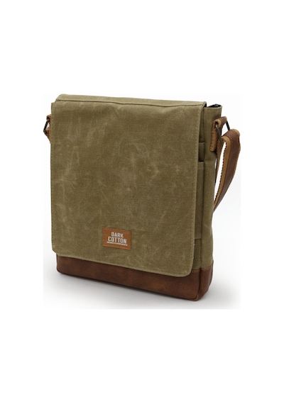 Dark Cotton 7112 Western Kahverengi Suya Dayanıklı Mumlu Kanvas Postacı Omuz Laptop Okul Çantası Camel