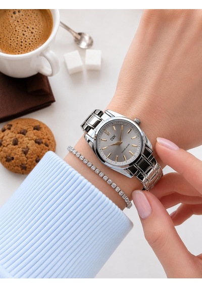 Daniel Klein 2 Yıl Garantili Çelik Kordon 30 Mt Suya Dayanıklı Kadın Kol Saati+bileklik Dkk.14494.6 Gümüş