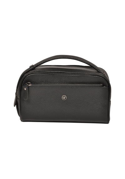 Praff Leather Siyah Hakiki Deri Çok Bölmeli Erkek Portfoy El Çanta Pc-001