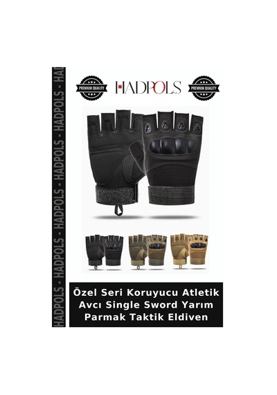 Hadpols Özel Seri Koruyucu Atletik Avcı Single Sword Yarım Parmak Taktik Eldiven Çok Renkli