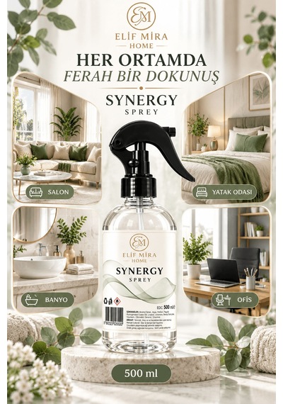 Oda Kokusu Sprey Sinerji Çiçek Kalıcı Oda Parfümü 500 Ml Çiçek Bahçesi