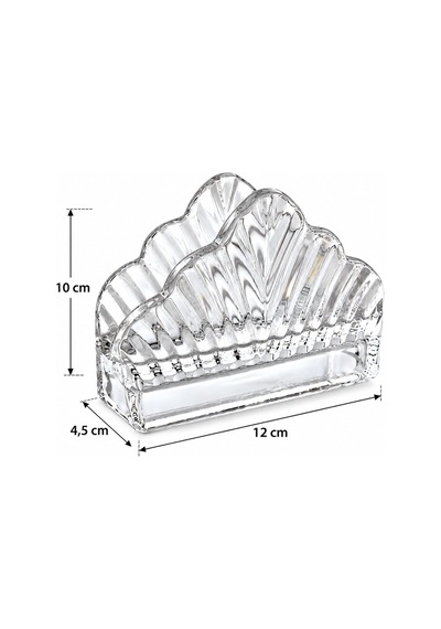Tr Dekoratif Cam Peçetelik Şık Desenli Masaüstü Peçete Tutucu 12 X 4,5 X 10 Cm Genel
