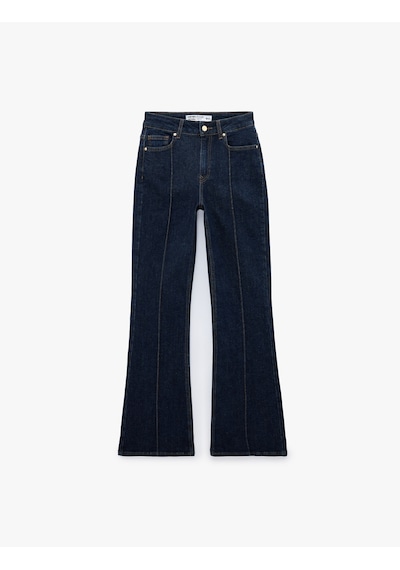 Koton Nervürlü Dar Kesim İspanyol Paça Denim Pantolon - Flare Jeans Koyu İndigo 7wal40058md Indigo Koton Nervürlü Dar Kesim İspanyol Paça Denim Pantolon - Flare Jeans Koyu İndigo 7wal40058md Indigo
