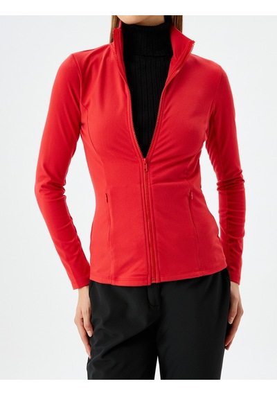 Koton Cepli Slim Fit Dik Yaka Fermuarlı Polar Sweatshirt Kırmızı 5wak10116ek Kırmızı