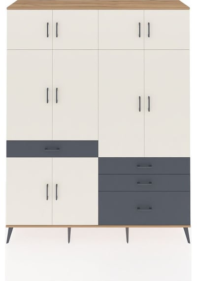 Hyperion Gardrop 5 Raflı 4 Çekmeceli 2 Askılı 176x44x221 Çam-aytaşı/antrasit Aytaşı/antrasit Hyperion Gardrop 5 Raflı 4 Çekmeceli 2 Askılı 176x44x221 Çam-aytaşı/antrasit Aytaşı/antrasit