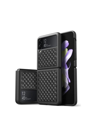 Dux Ducis Venice Series Samsung Samsung Galaxy Uyumlu Z Flip3 5g İçin Premium Deri Kılıf- 5775 Siyah