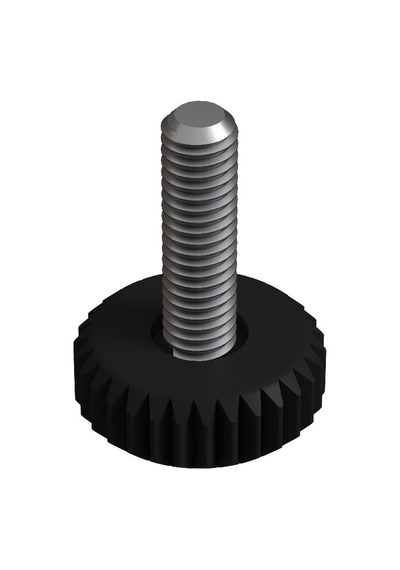 Cateksss M6 Mini Sıkma Ayar Vidası, Bingo Ayak, Pingo Ayak Çap: 20 Mm Vida Uzunluğu 10 Mm Siyah