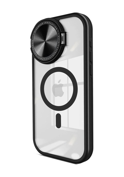 Apple İphone 14 Pro Max Kılıf Teleskop Lens Magsafe Silikon Kapak - Siyah