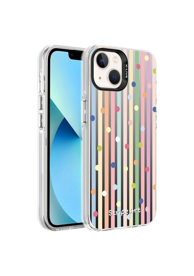 Apple Uyumlu iPhone 14 Pro Max Kılıf Desenli Zore Silver Sert Kapak Noktalar