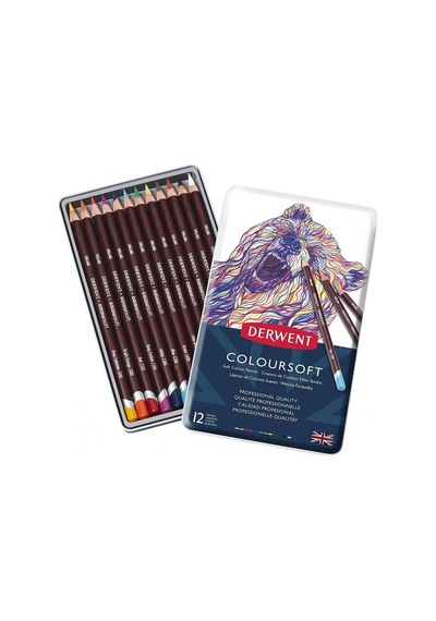 Derwent Coloursoft 12'li Kuru Boya Kalem Seti / 0701026 Karışık