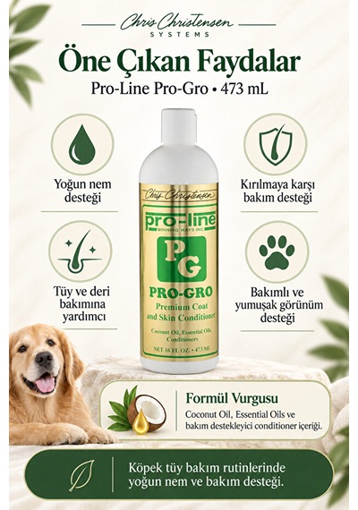 Chris Christensen Pro-line Pro-gro 15:1 Konsantre Kırılma Karşıtı Yoğun Nemlendirici Köpek Tüy Bakımı 473 Ml