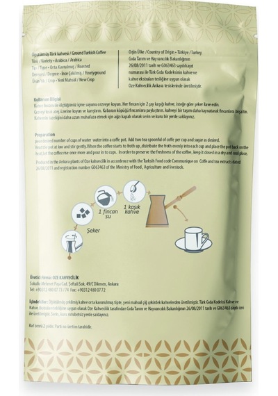 Oze Damla Sakızlı Türk Kahvesi 5 x 100 G