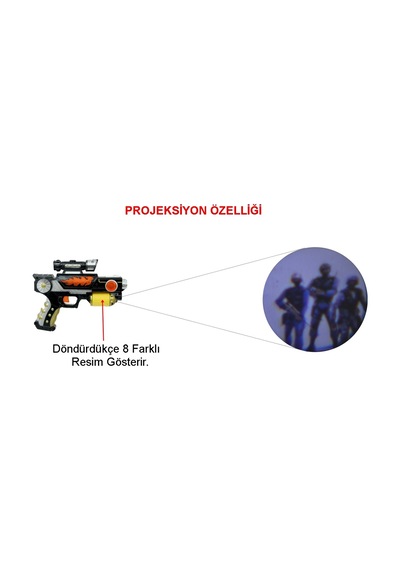 Projeksiyon Özellikli Pilli Sesli Tabanca