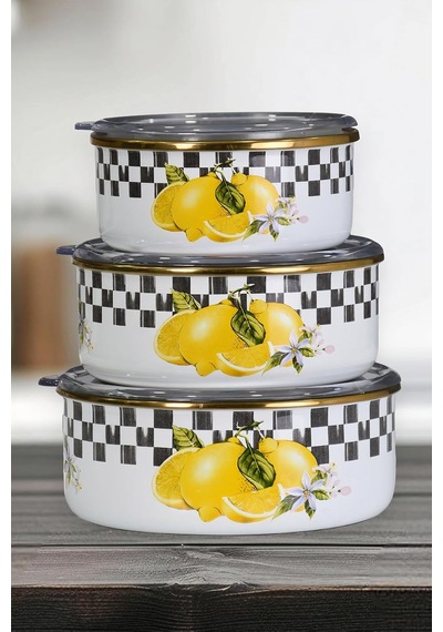 Lemon Emaye Üçlü Saklama Seti Belirtilmemiş