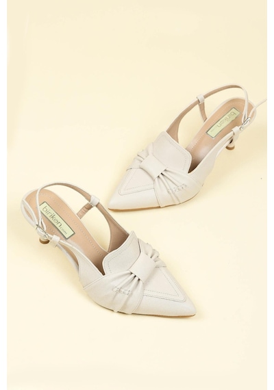 Birikon Büzgü Fiyonklu Stiletto Taş-taş Taş