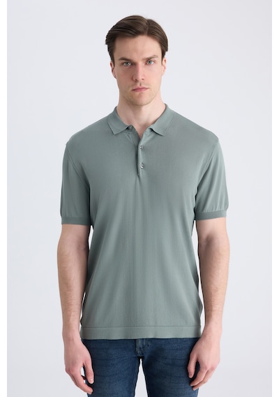 D's Damat Ds Damat Slim Fit Koyu Yosun Düz Örgü Yazlık Rayon Triko T-shirt 4hf069421001m Ky1