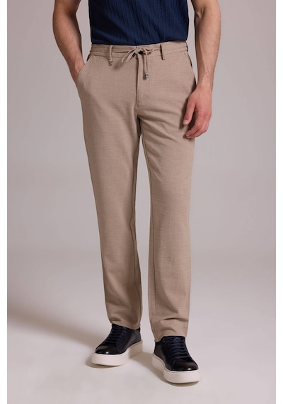 Erkek Bej Slim Fit Yazlık Yan Cepli Jogger Pantolon