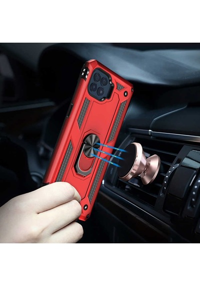 Oppo Reno 4 Lite Kılıf Zore Vega Yüzük Standlı Zırh Kılıf