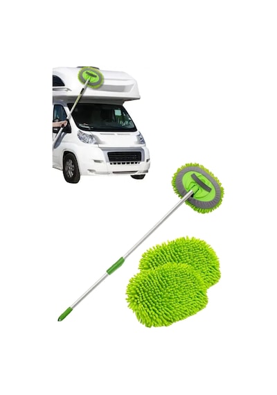 Yedek Mikrofiber Bezli Oto Yıkama Mop Seti Çok Renkli
