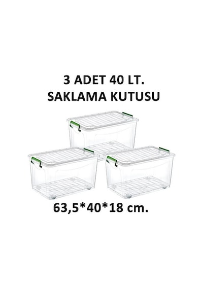 Şenyayla Maksi Tekerli Saklama Kabı 40 L 3 Adet