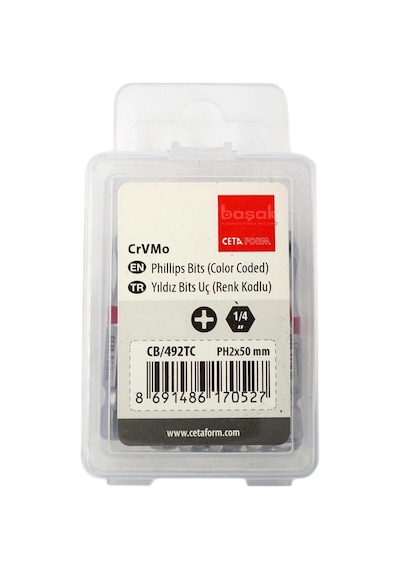 Ceta Form Ph2 X 50 Mm Yıldız Bits Uç Renk Kodlu Cb/492tc
