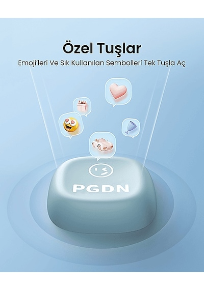 Ugreen Fun+ Renkli Tuşlu Aydınlatmalı Brown Switch Mekanik Bluetooth Kablosuz Türkçe Q Klavye