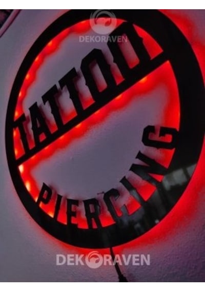 Tatto & Piercing Led Işıklı Tablo-iç Mekan Tabela