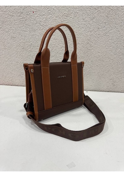 Genel Markalar Omuz Ve Çapraz Askılı Çanta 19x23 Cm Günlük Spor Kullanım Şık Mini Çanta Kahverengi