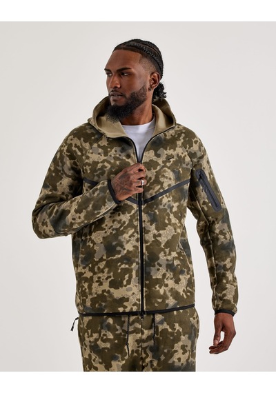 Nike Tech Fleece Windrunner Fz Jacket Camo Erkek Sweatshirt-hv0955-276-tanem Sport Yeşil